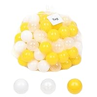 200pcs 5.5cm Fun Soft Plastic Ocean Ball Swim Pit Toys Baby Kids Toys （Yellow White Transparent）.