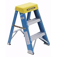 Werner 6002 6000 Step Ladder, 250 Lb, 3 in, 3-1/8 in Front X 1-3/4 in Rear, 2-Foot