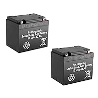 Heartway Mystere PF5 Replacement 12V 40Ah SLA Batteries Brand Equivalent (Rechargeable) - Qty of 2