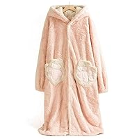 Add Winter Warm and Sweet Long Flannel Pajamas Chest Hooded Cartoon Wear Pajamas
