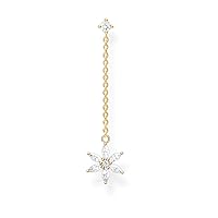 Thomas Sabo H2198-414-14 Women's Single Earring Gold Flower White Stones 925 Sterling Silver, Sterling Silver, Not applicable