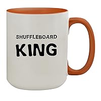 Shuffleboard King - 15oz Ceramic Colored Inside & Handle Coffee Mug, Orange