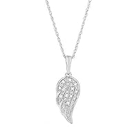NATALIA DRAKE 1/10-1/4 Cttw Diamond Guardian Angel Wings Jewelry for Women in Rhodium Plated 925 Sterling Silver