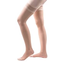 Allegro 15-20 mmHg Essential 4 Sheer Compression Hose - Comfortable, Thigh High, Closed Toe Support Stockings for Women