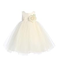Lito Girl's Blossom Poly Silk Bodice & Tulle Skirt Flower Girl Dress
