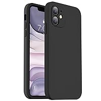 Vooii Compatible with iPhone 11 Case, Upgraded Liquid Silicone with [Square Edges] [Camera Protection] [Soft Anti-Scratch Microfiber Lining] Phone Case for iPhone 11 6.1 inch - Black