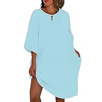 Puffy Sleeves Dress for Women, Women's New Puff Sleeve Loose Casual Sexy Off The Shoulder Long Dresses, S XL
