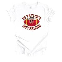 Womens Funny Tshirt Go Taylor's Boyfriend 87 Football Kelce Short Sleeve Tshirt Graphic Tee