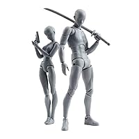 Body Kun DX Set Male Female Gray Color Body-Chan Action Figure Model Set PVC Figure Model Drawing for SHF S H Figuarts