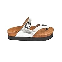 Genuine Leather Orthopedic Women's Sandals - Slip on Slide Sandals for women with Adjustable Buckle Straps 23MS-02