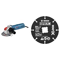 Bosch GWX10-45E 4-1/2 In. X-LOCK Ergonomic Angle Grinder with Slide Switch&BOSCH CMWX450 4-1/2 In. X-LOCK Carbide Multi-Wheel