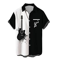 Blouse Casual Mens Summer Fashion Leisure Personality Musical Instruments Digital 3D Printed Short Sleeved Men's
