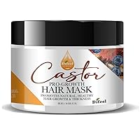 Difeel Essentials Pro-Growth Castor Hair Mask 8 oz. - Hair Mask for Dry Scalp and Hair Growth Made with Natural Castor Oil