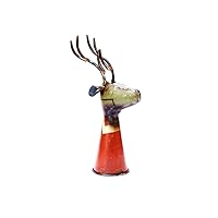 De Kulture Handcrafted Recycled Iron Deer Bottle Topper Decorative Cap Figurine Wine and Beverage Bottles Cover |2.5x2.5x9 (LWH) Inches