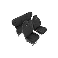Rough Country Neoprene Seat Covers for 1997-2001 Jeep Cherokee XJ - 91022, Black, Front/Rear