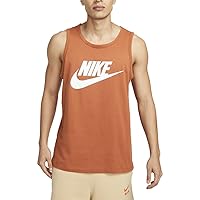 Nike Men's Sportswear Americana Statement Tank Top (as1, Alpha, s, Regular, Regular, Dark Russet/White)