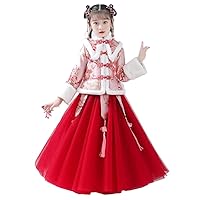 Children's Festivel New Year's Clothes,Super Fairy Thickened Hanfu,Chinese Style Embroidered Pendant Tang Suits.