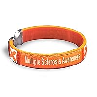 Multiple Sclerosis Awareness Bangle Bracelets - Orange Ribbon Awareness Bracelets Perfect for MS Awareness Campaigns, Support Groups, Gift-Giving and Fundraising