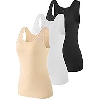AMVELOP Basic Tank Top for Women Undershirts Sleeveless Layering Tank Top 2-4 Pack