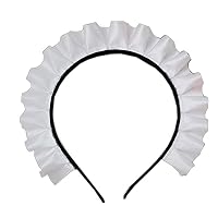 Wide Ruffles Headbands for Women Lovely White Headdress Cosplay Headpiece Hair Bands Hair Hoop