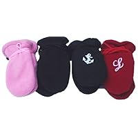 Four Pairs Mongolian Fleece Mittens for Infants Ages 3-6 Months