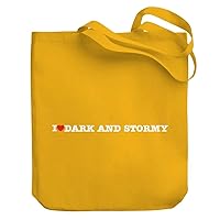 I love Dark and Stormy Linear Canvas Tote Bag 10.5