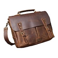 Men's Briefcase Genuine Leather A4 File Document Handbag Cow Leather Laptop Shoulder Bag Business Computer Bag