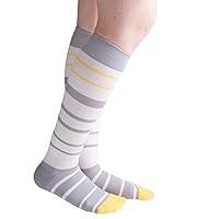 Womens 15-20 mmHg Compression Socks, Bold Barcode Stripe Pattern