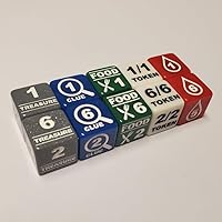 Deluxe Essential Token Dice Set Compatible with Magic: The Gathering (2X Treasure, Clue, Food, Blood & Creature Token Dice)