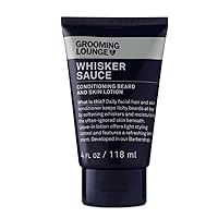 Grooming Lounge Whisker Sauce Beard Conditioner - Conditioning Beard and Skin Lotion - Eliminates Itching and Flaking - Enables Easy Combing and Styling - No Parabens - Cruelty Free - 4 oz