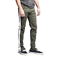 Men's Trackpants Style Side Stripe Pants with Ankle Zipper