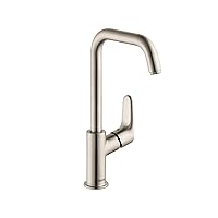 hansgrohe Focus Modern Timeless Easy Clean 1-Handle 1 12-inch Tall Bathroom Sink Faucet in Brushed Nickel, 31609821