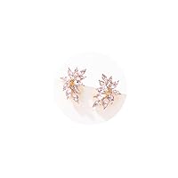 Small Rhinestone Stud Earrings Dainty Marquise Crystal Cluster Earring for Women Girls Wedding Bride Prom
