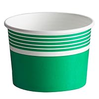 12 ounce Green Ice Cream Cups. Pack of 50 count. Paper Cups.