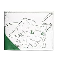 Pokemon Bulbasaur Bi-Fold Wallet Male White/Green MW114552POK, White/Green, One Size, White/Green, One Size