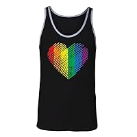 Manateez Men's Gay Pride Rainbow Hearts Tank Top