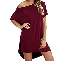 Haola Women Loose T Shirts Home Short Shirt Mini Dresses Tops