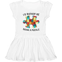 inktastic I'd Rather Be Doing a Puzzle Toddler Dress