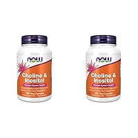 NOW Supplements, Choline & Inositol 500 mg, Healthy Nerve Transmission*, Nervous System Health*, 100 Capsules (Pack of 2)