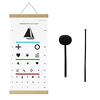 Pediatric Eye Chart for Kindergarten Child 20 Feet and Handheld Eye Occluder with Hand Pointer for Vision Test