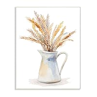 Stupell Industries Wheat In Jug Still Life Watercolor Painting Signs and Plaques, multi-color, 12x18