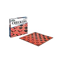 Playmaker Toys Checkers Classic Board Game in a Compact Box, 8-inch Square, Interactive Toy