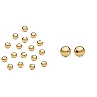 200pcs Adabele Tarnish Resistant 3mm (0.12 Inch) Small Smooth Loose Round Beads Gold Plated Brass Metal Spacer (Hole Size - 0.8mm) for Jewelry Craft Making BF252-3