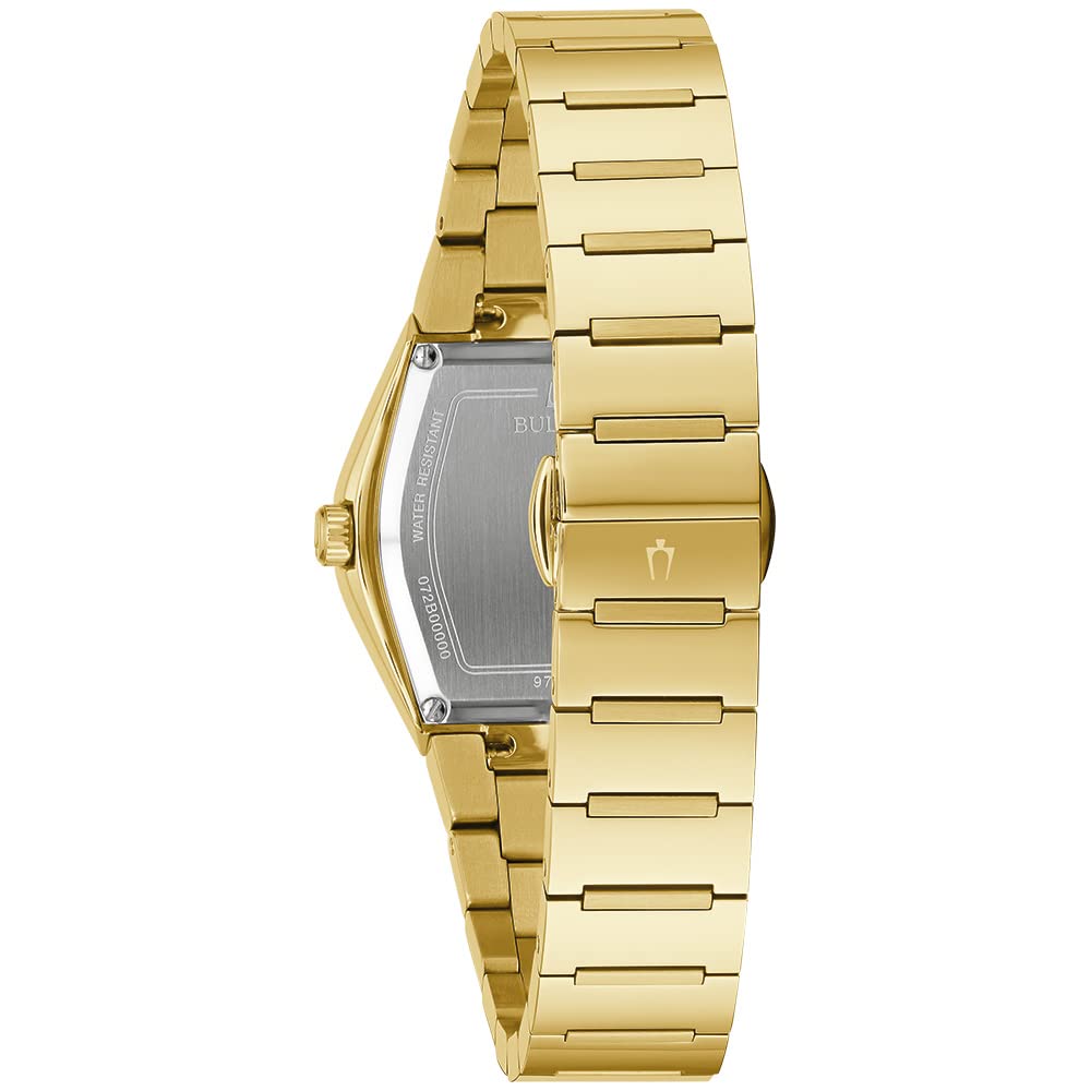 Bulova Ladies' Modern Gemini 3-Hand Quartz Watch, Tonneau Shaped with Edge to Edge Crystal