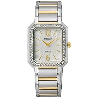 SEIKO SUP466 Watch for Women - Crystals Collection Solar Stainless Stell, Mother of Pearl