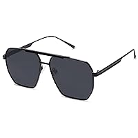 SOJOS Retro Oversized Square Polarized Sunglasses for Women and Men Vintage Shades UV400 Classic Large Metal Sun Glasses