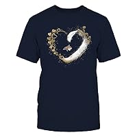 FanPrint Montana State Bobcats - Beautiful Heart - Color Drop - University Team Logo T-Shirt Navy