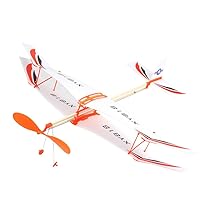 Wood Plane Glider Planes Propeller Plane Toys 2pcs Rubber Band Powered Aircraft DIY Airplane Model Puzzle Hand-Thrown Airplane Kids Shooting Flying Toy for Outdoor Random Color