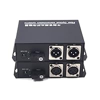 Balanced Audio to Fiber Optic Extender/Media Converter,XLR Balanced Audio Over Optical Fiber SM 20Km & MM 500m,Include Transmitter and Receiver (2 Channels)