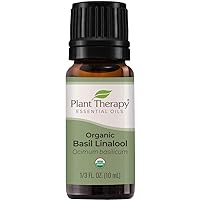 USDA Certified Organic Basil Linalool Essential Oil 10 mL (1/3 oz) 100% Pure, Therapeutic Grade